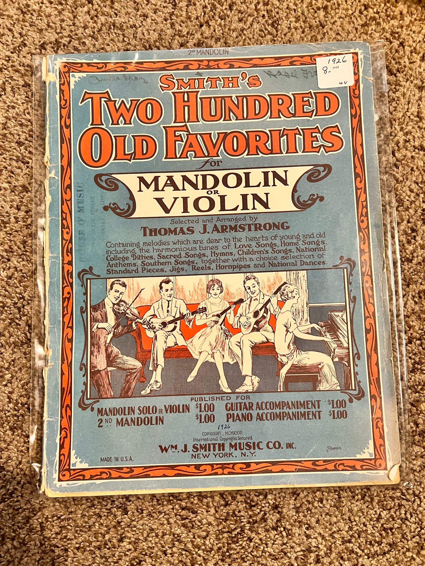 Vintage 1926 Smiths Violin Music Book