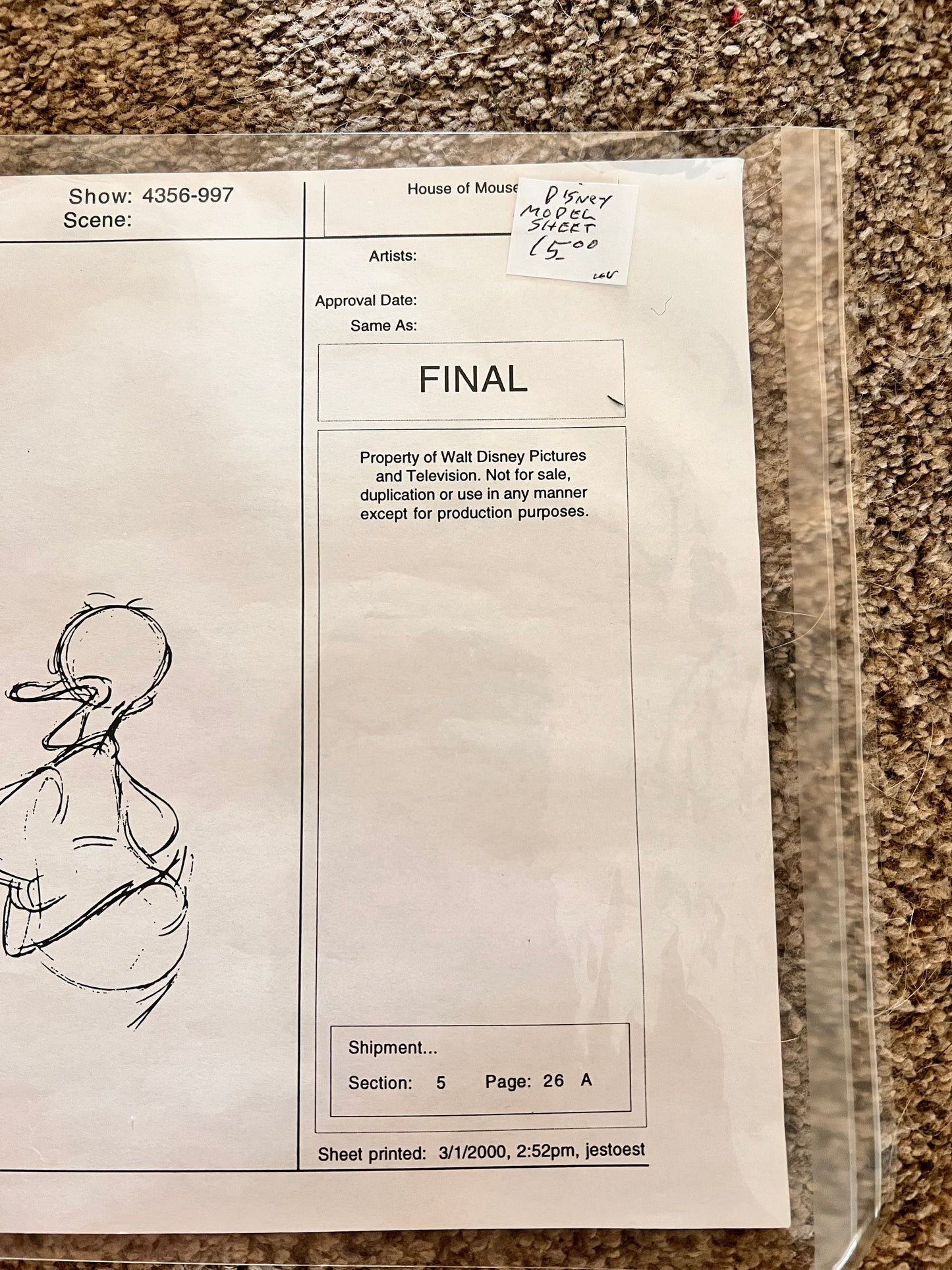 Disney Donald Duck Model Sheet