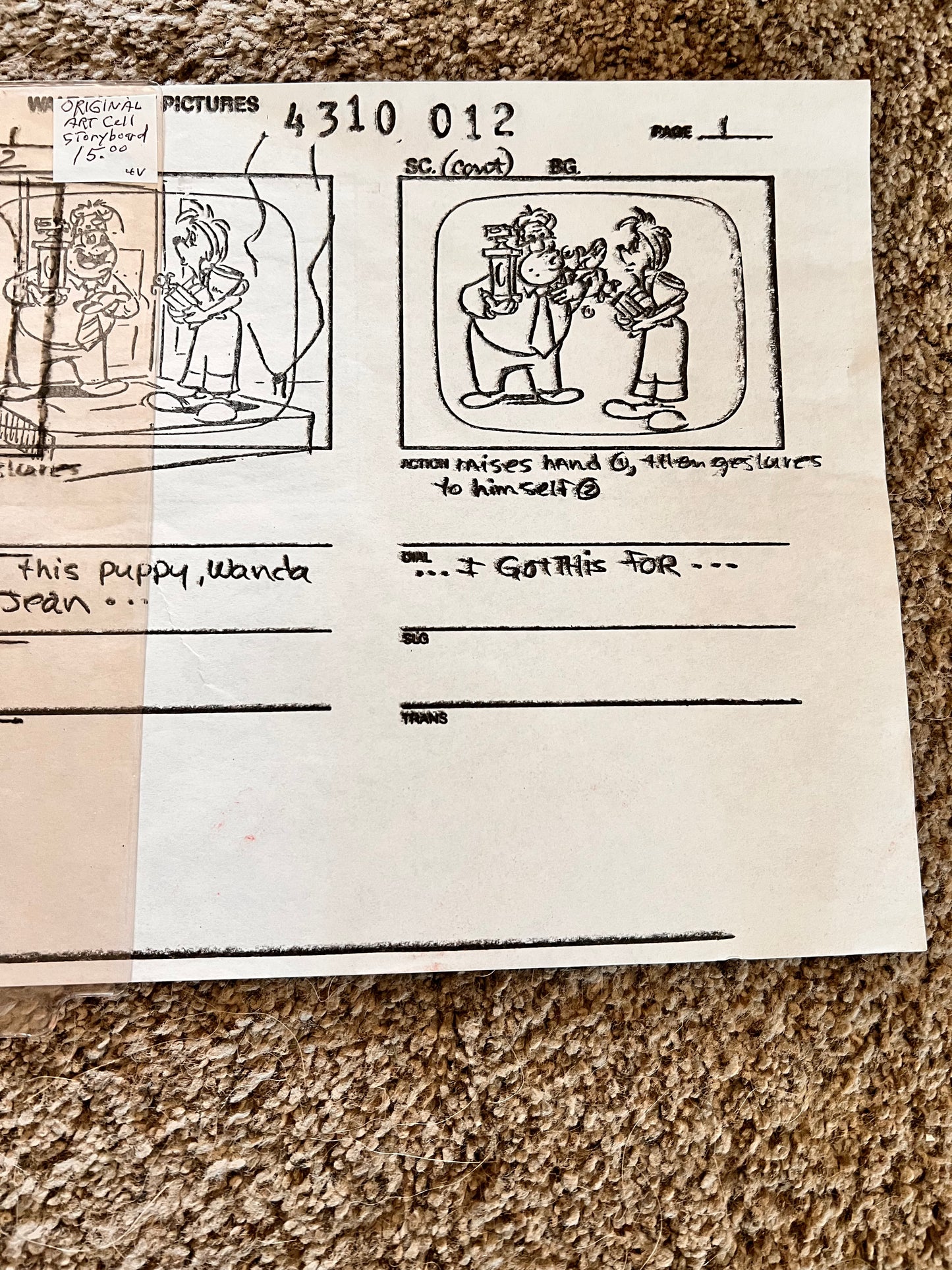 Original Disney Art Storyboard