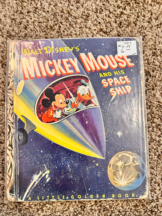 1952 Disney's Mickey Mouse and His Space Ship Little Golden Book #D29