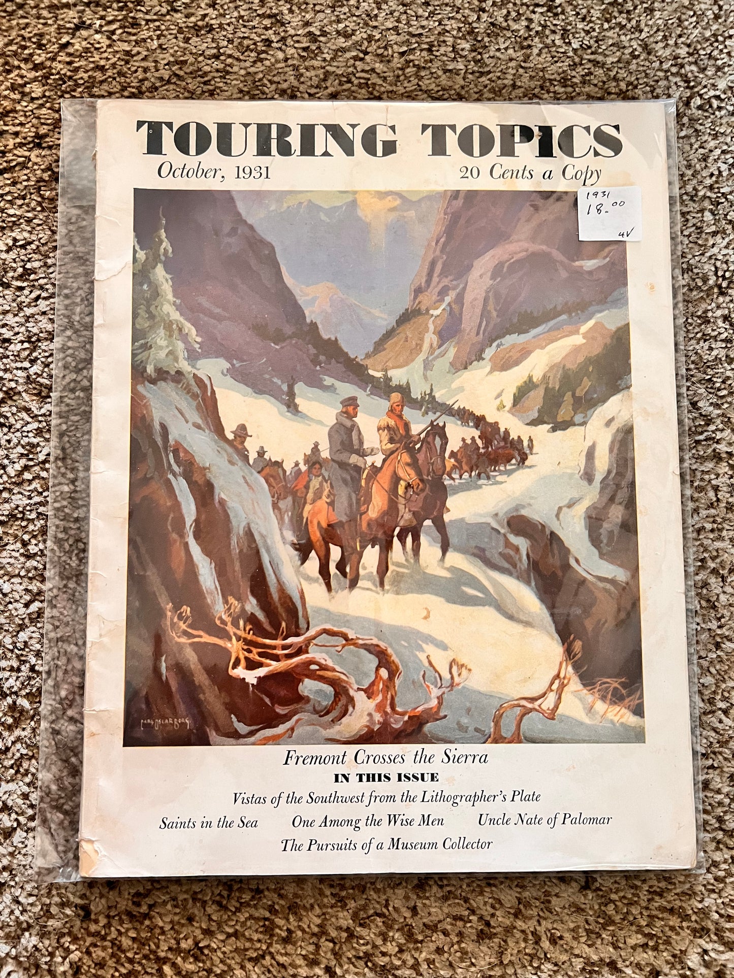 Touring Topics Magazine October 1931 Fremont Crosses the Sierra