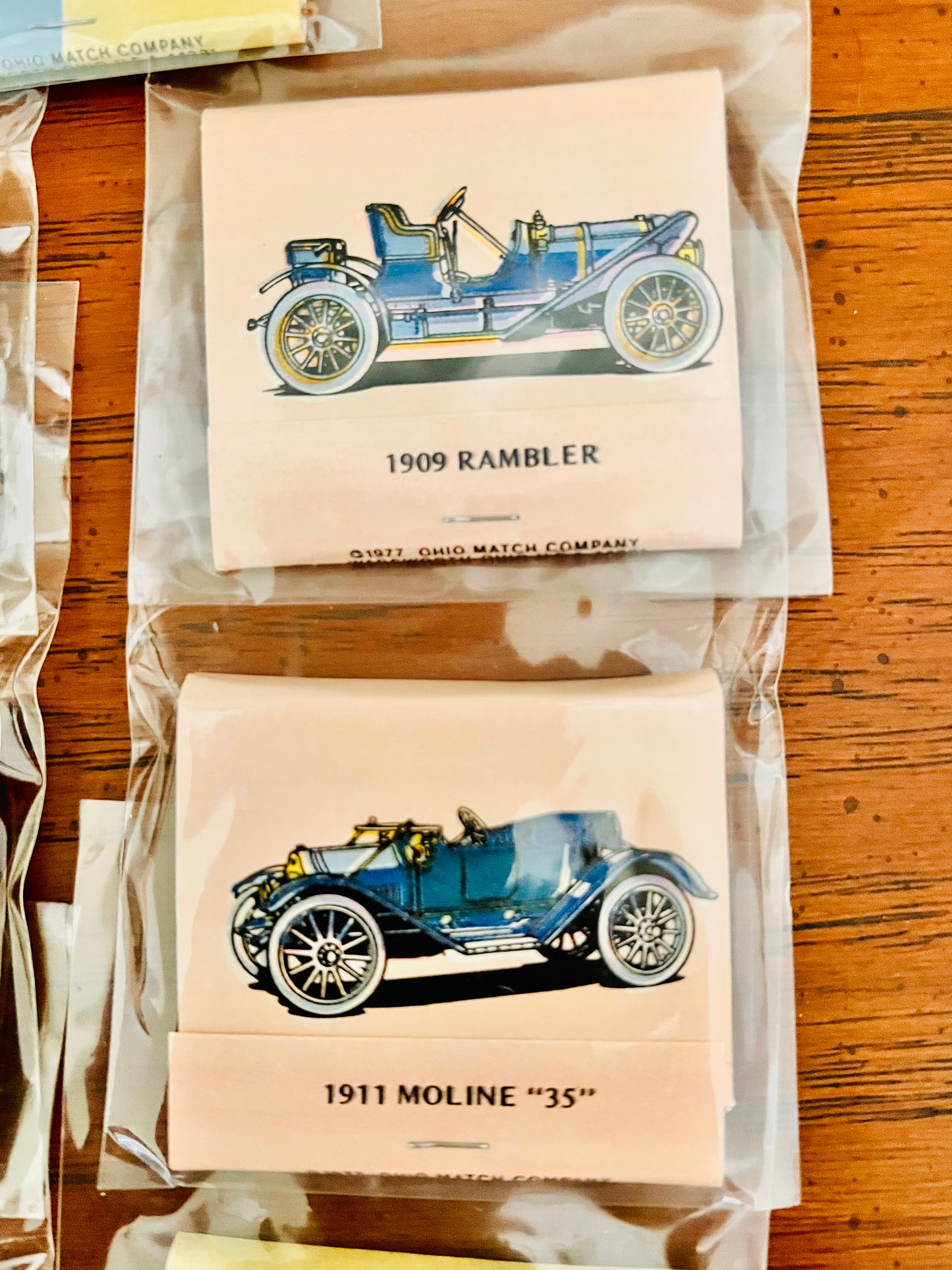 9 Different Old Car Matchbooks 1977