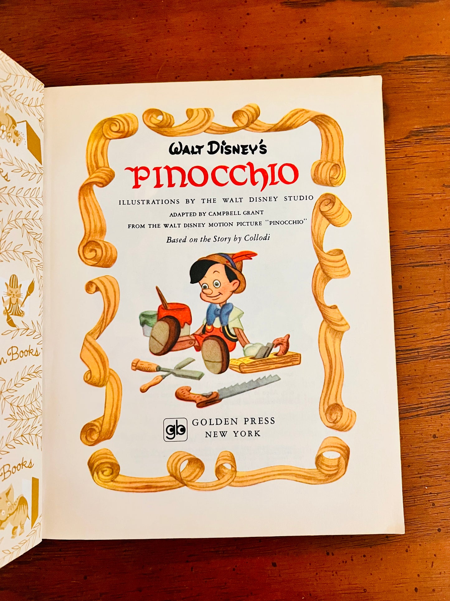 1971 Little Golden Book Walt Disney Pinocchio D100