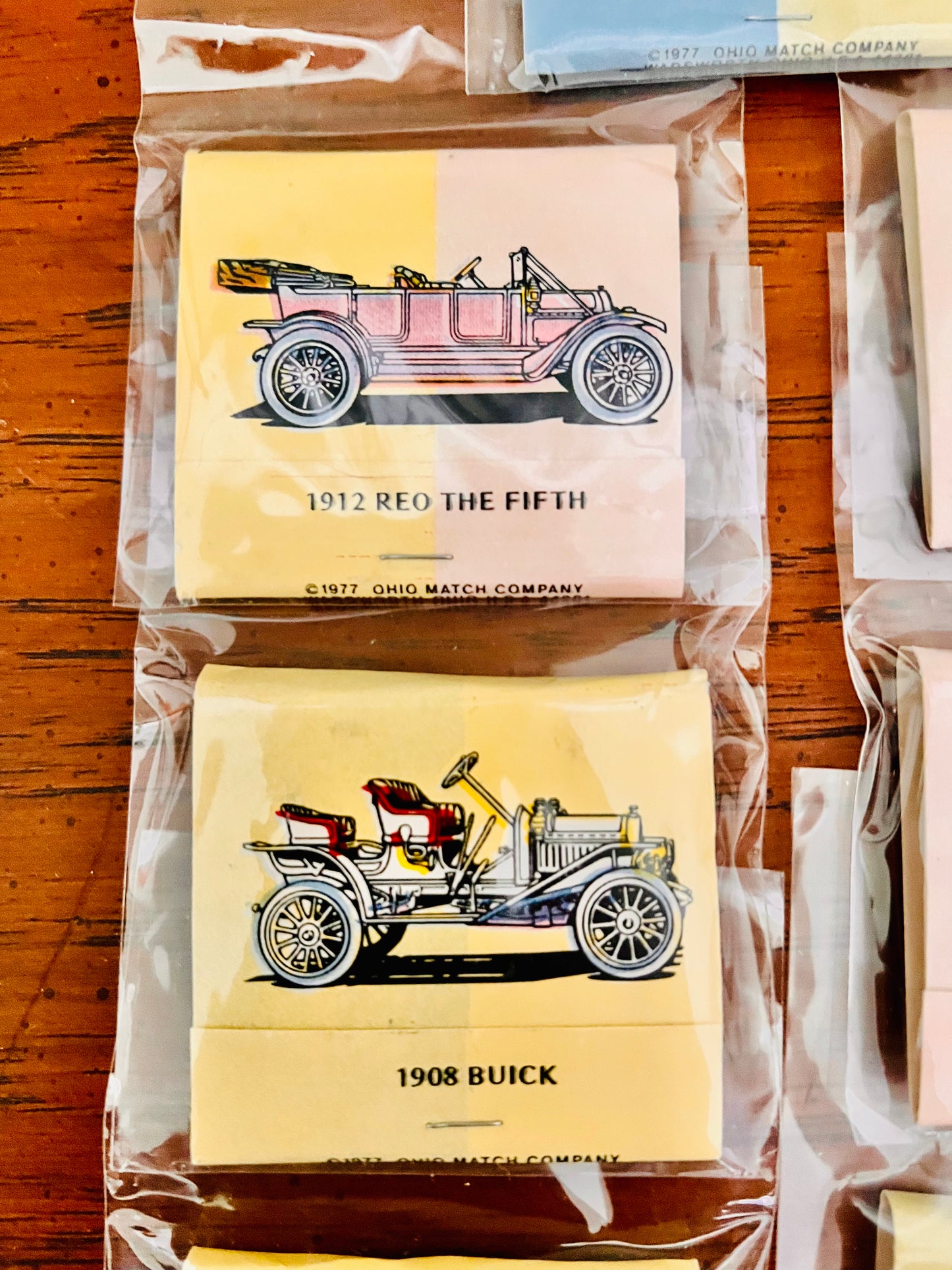 9 Different Old Car Matchbooks 1977