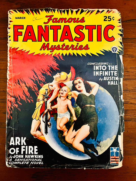 PULP: Famous Fantastic Mysteries Pulp March 1943- Ark of Fire- Austin Hall