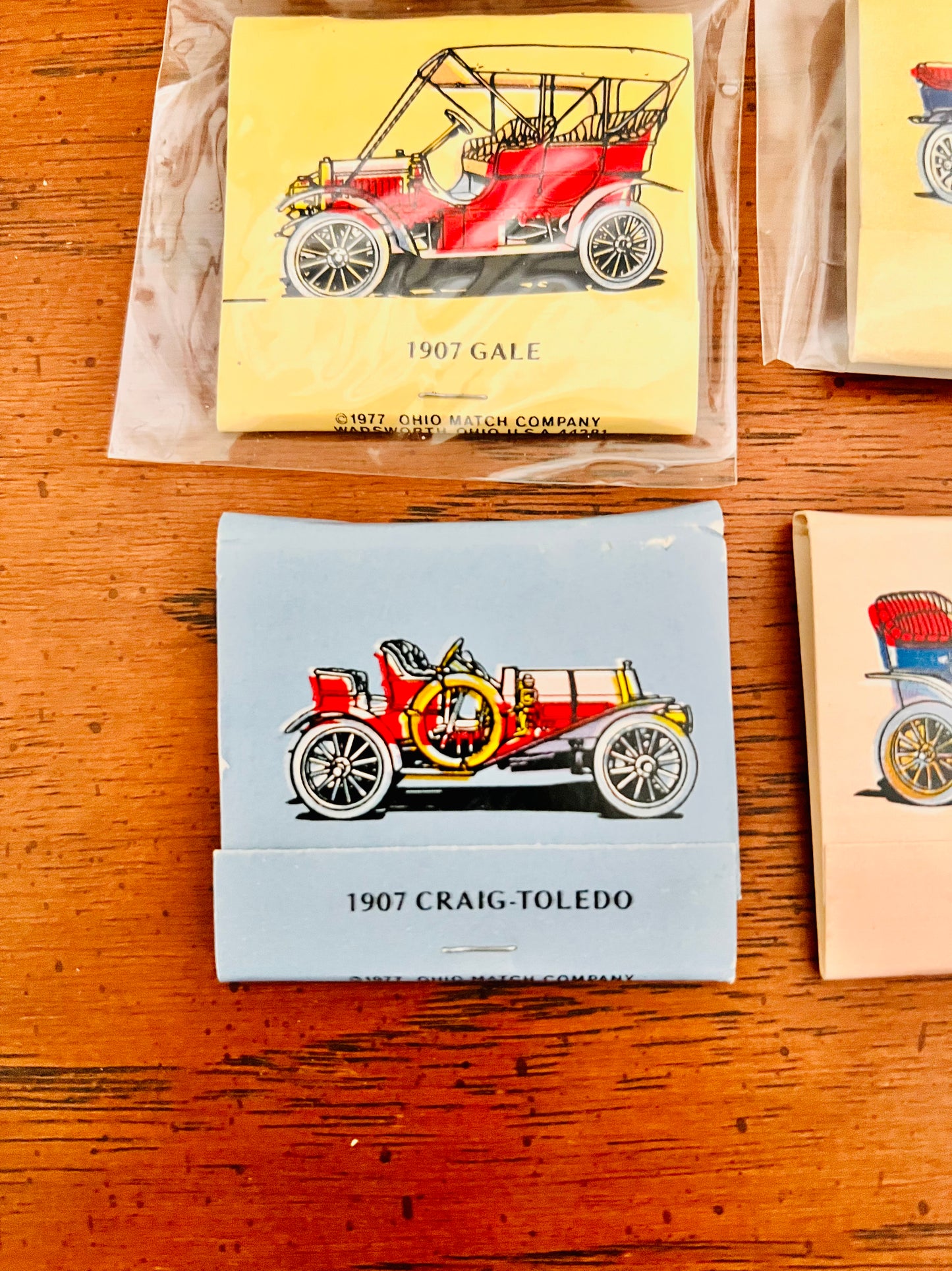 9 Different Old Car Matchbooks 1977