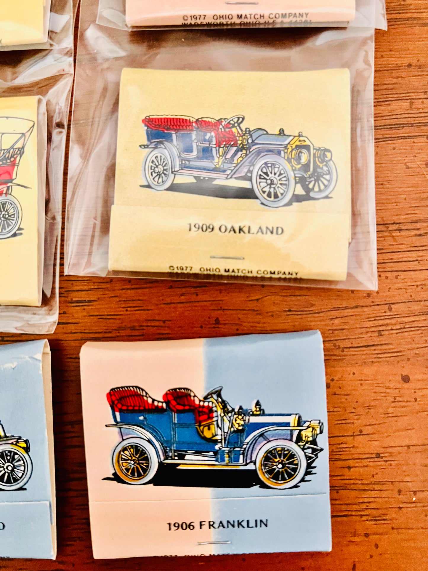 9 Different Old Car Matchbooks 1977